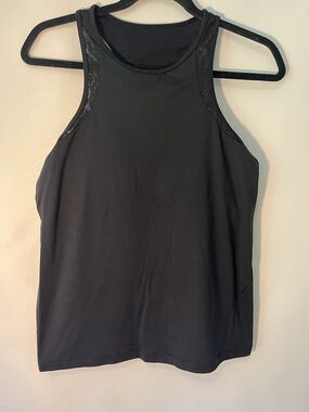 EAC Athletic Tank Top With Built-in Sports Bra Size Large Black Crop